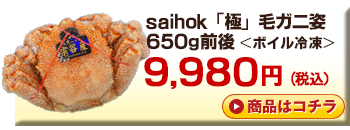 saihok「極」毛ガニ姿　650g前後＜ボイル冷凍＞