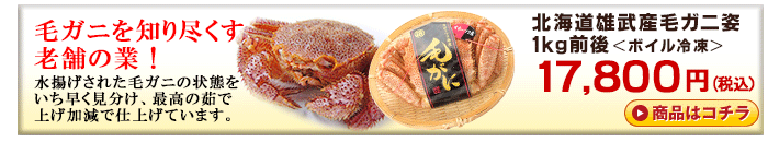 北海道雄武産毛ガニ1kg