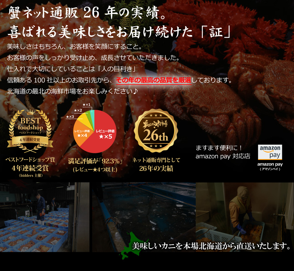 北海道の「最北の海鮮市場」がお届けするおトクで美味しいかにしゃぶ・カニ鍋